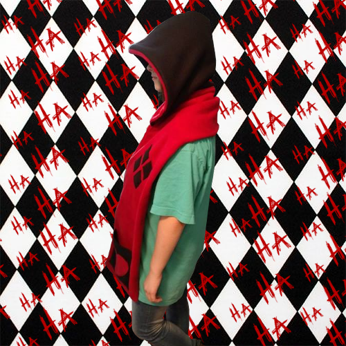 Harley Quinn Inspired Hooded Scarf