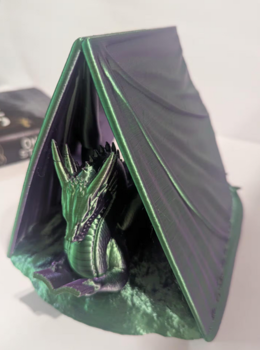 Green and Purple Dragon Book Cradle