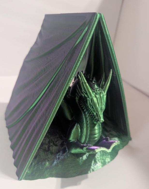 Green and Purple Dragon Book Cradle