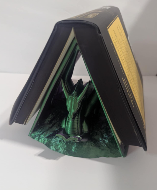 Green and Purple Dragon Book Cradle