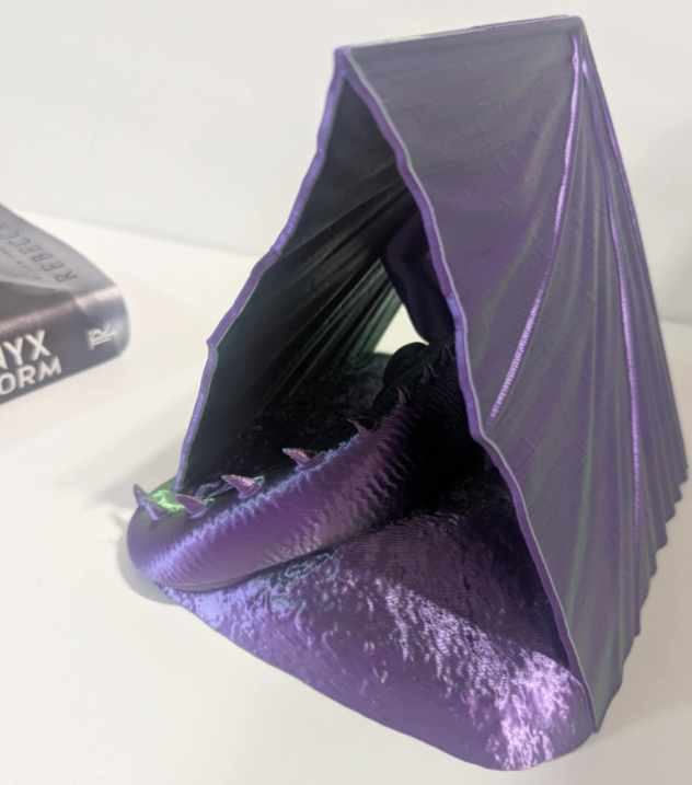 Green and Purple Dragon Book Cradle